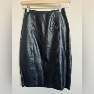 Vintage Black Leather Skirt